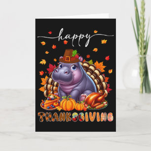 Gelukkig Thanksgiving Nijlpaard Kostuum Kalkoen He Kaart
