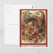 Gelukkig Thanksgiving Overvloed Hoorn Ansichtkaart Briefkaart (Voorkant / Achterkant)