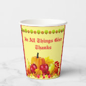 Gelukkig Thanksgiving Papieren Bekers (Achterkant)