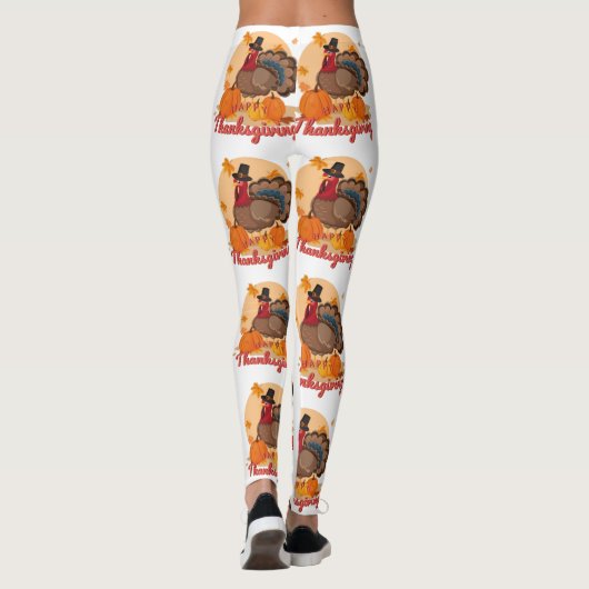 gelukkig thanksgiving pelgrim turkije leggings (Achterkant)