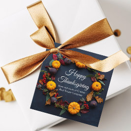 Gelukkig Thanksgiving Pompoen krans Custom Busines Bedankjes Labels