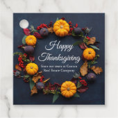 Gelukkig Thanksgiving Pompoen krans Custom Busines Bedankjes Labels (Voorkant)
