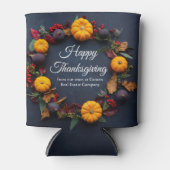 Gelukkig Thanksgiving Pompoen krans Custom Busines Blikjeskoeler (Voorkant)