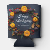 Gelukkig Thanksgiving Pompoen krans Custom Busines Blikjeskoeler (Achterkant)