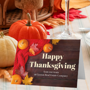Gelukkig Thanksgiving Pompoenen Aangepaste Zakelij Feestdagen Kaart