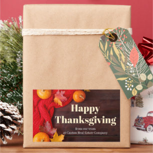 Gelukkig Thanksgiving Pompoenen Aangepaste Zakelij Rechthoekige Sticker
