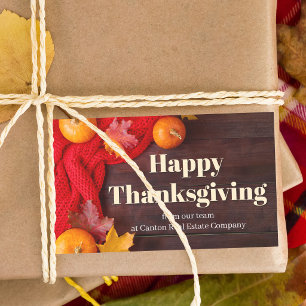 Gelukkig Thanksgiving Pompoenen Aangepaste Zakelij Rechthoekige Sticker