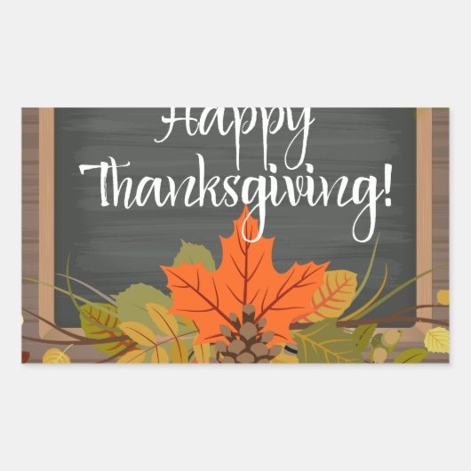 gelukkig thanksgiving rechthoekige sticker (Voorkant)