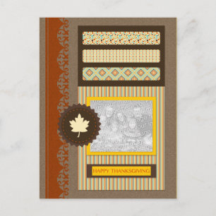 gelukkig thanksgiving ( scrapbook ) feestdagenkaart