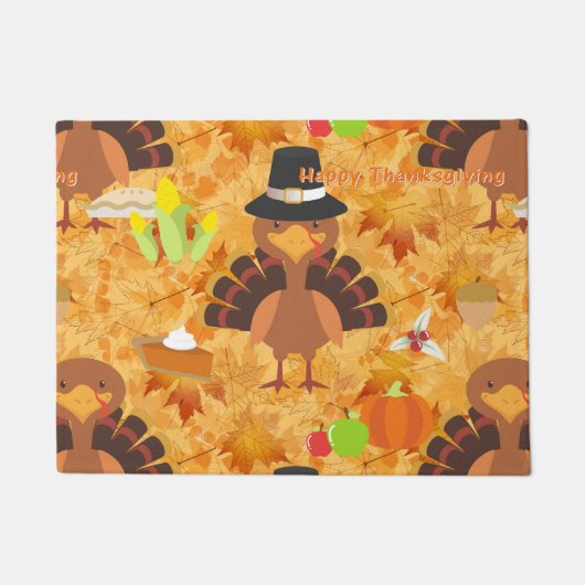 gelukkig thanksgiving turkey doormat door mat (Voorkant)