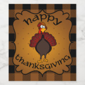 Gelukkig Thanksgiving! | Turkije | Buffalo Play Wijn Etiket (Enkel label)