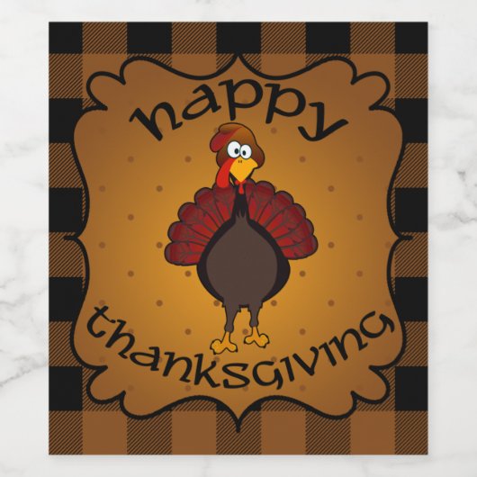 Gelukkig Thanksgiving! | Turkije | Buffalo Play Wijn Etiket (Enkel label)
