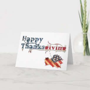 gelukkig thanksgiving ( vlag van de herfst ) feestdagen kaart