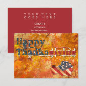 gelukkig thanksgiving ( vlag van de herfst ) kaart (Voorkant / Achterkant)