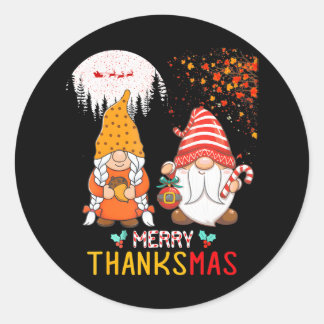 Gelukkig Thanksgiving Vrolijk Kerstfeest Gelukkig Ronde Sticker