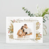 Gelukkig Thanksgiving. Waterverf bijtende botanisc Kaart (Staand voorkant)