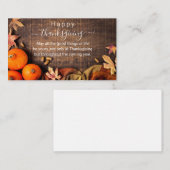 gelukkig thanksgiving, wit kalligrafie rustig hout notitiekaartje (Voorkant / Achterkant)