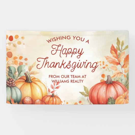 Gelukkig Thanksgiving Zakelijke Banner (Horizontaal)