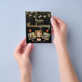 gelukkig thanksgiving zwarte gouden 3 foto ' s col flyer (Hand)
