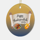 Gelukkig Thanksgivukkah 2013 Dreidl/Turkije Keramisch Ornament (Links)