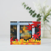 Gelukkig Thanksgivukkah. Hanoeka en Thanksgiving Feestdagenkaart (Staand voorkant)