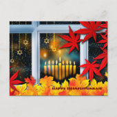 Gelukkig Thanksgivukkah. Hanoeka en Thanksgiving Feestdagenkaart (Voorkant)