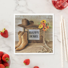 Gelukkig thuis Cowgirl Cowboy stijl met cowboylaar Servet