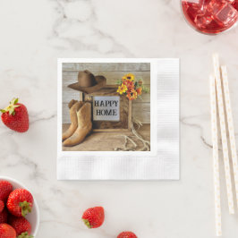 Gelukkig thuis Cowgirl Cowboy stijl met cowboylaar Servet