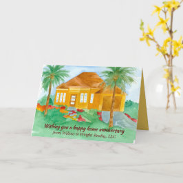 Gelukkig Thuisjubileum Van Makelaar Palm Bomen Kaart