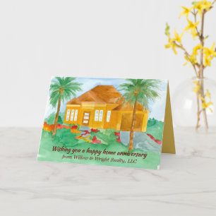 Gelukkig Thuisjubileum Van Makelaar Palm Bomen Kaart