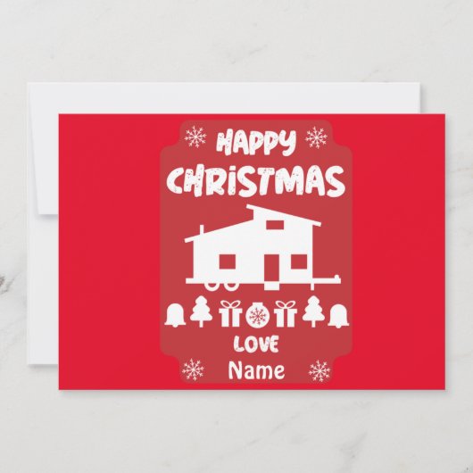 Gelukkig Tiny House Kerstmis Feestdagenkaart (Voorkant)