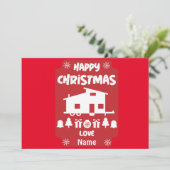 Gelukkig Tiny House Kerstmis Feestdagenkaart (Staand voorkant)