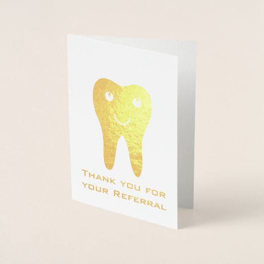 Gelukkig Tooth dank u voor uw verwijzing Folie Kaarten (Voorkant)