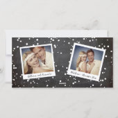 Gelukkig tot het eind Simpel script foto bruiloft Feestdagenkaart (Achterkant)