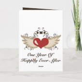 Gelukkig tot het einde 1e jubileumkaart kaart (Achterkant)