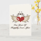 Gelukkig tot het einde 1e jubileumkaart kaart (Gele Bloem)