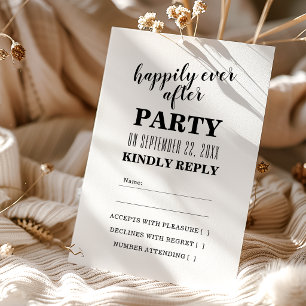 Gelukkig tot het einde der tijden RSVP voor trouwf Kaartje