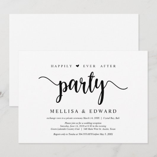 Gelukkig tot het einde der tijden rustieke party,  kaart (Voorkant / Achterkant)