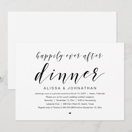 Gelukkig tot het einde der tijden, Trouw Elopement Kaart (Voorkant / Achterkant)