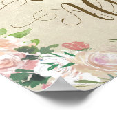 gelukkig tot het einde rozen trouwbord poster (Hoek)