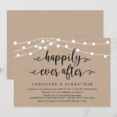 Gelukkig tot het einde, Trouw Elopement Feest Uitn Kaart (Voorkant / Achterkant)