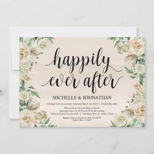 Gelukkig tot het einde, uitnodiging voor bruiloft (Voorkant)