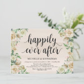 Gelukkig tot het einde, uitnodiging voor bruiloft (Staand voorkant)