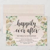 Gelukkig tot het einde, uitnodiging voor bruiloft (Voorkant / Achterkant)