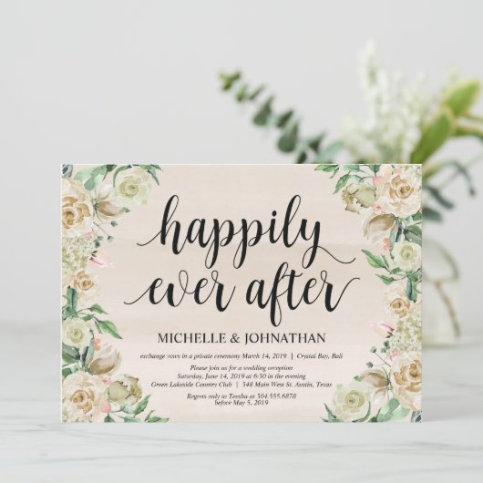 Gelukkig tot het einde, uitnodiging voor elopement (Staand voorkant)