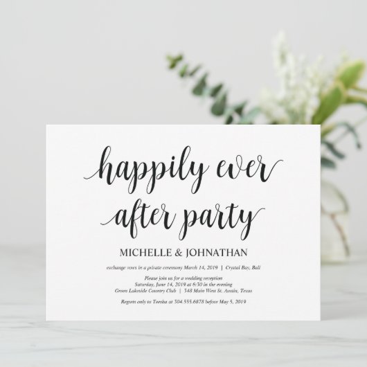 Gelukkig tot het einde, uitnodigingen voor een int (Staand voorkant)