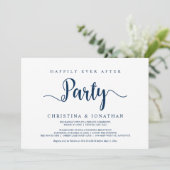 Gelukkig tot het eindfeest, Navy Blue, Elopement Kaart (Staand voorkant)