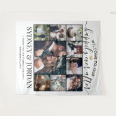 Gelukkig tot in de Eeuwigheid 9 Foto Collage Trouw Wandkleed (Voorkant (horizontaal))