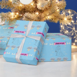 Gelukkig tot in de eeuwigheid babyblauw cadeaupapier