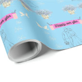 Gelukkig tot in de eeuwigheid babyblauw cadeaupapier (Rol Hoek)